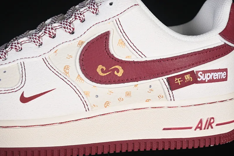 All Categories Nk Air Force 1 Air Force Series Nk Air Force 1 Low Air Force Low Nike Air Force 1'07 Low Beige Burgundy Air Force One Low Casual Sneakers XL1982-336